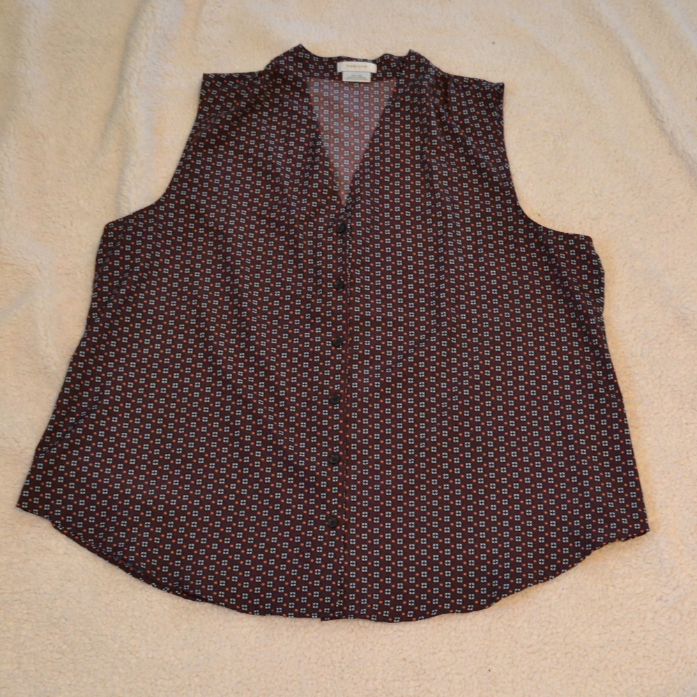 burgundy polka dot print sleeveless tank top
